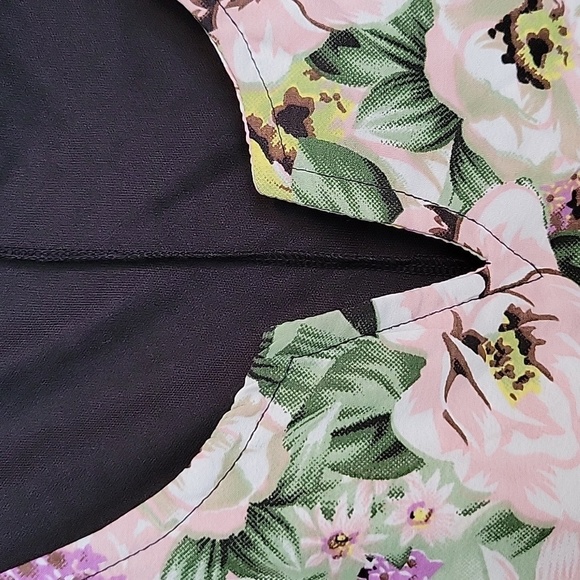 DOWNEAST Border Print DRESS Striped Floral sz XL NWT $42.99 - Picture 7 of 9